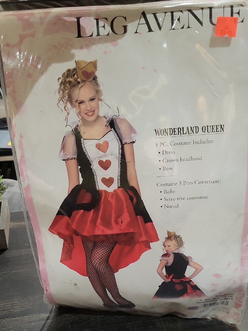 Leg Avenue Wonderland Queen Kids Costume - Red, Black, White, Gold